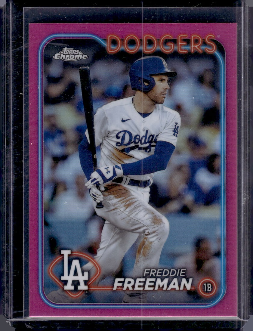 Freddie Freeman Pink Refractor 2024 Topps Chrome #4 Dodgers Baseball Card (1 of 2)