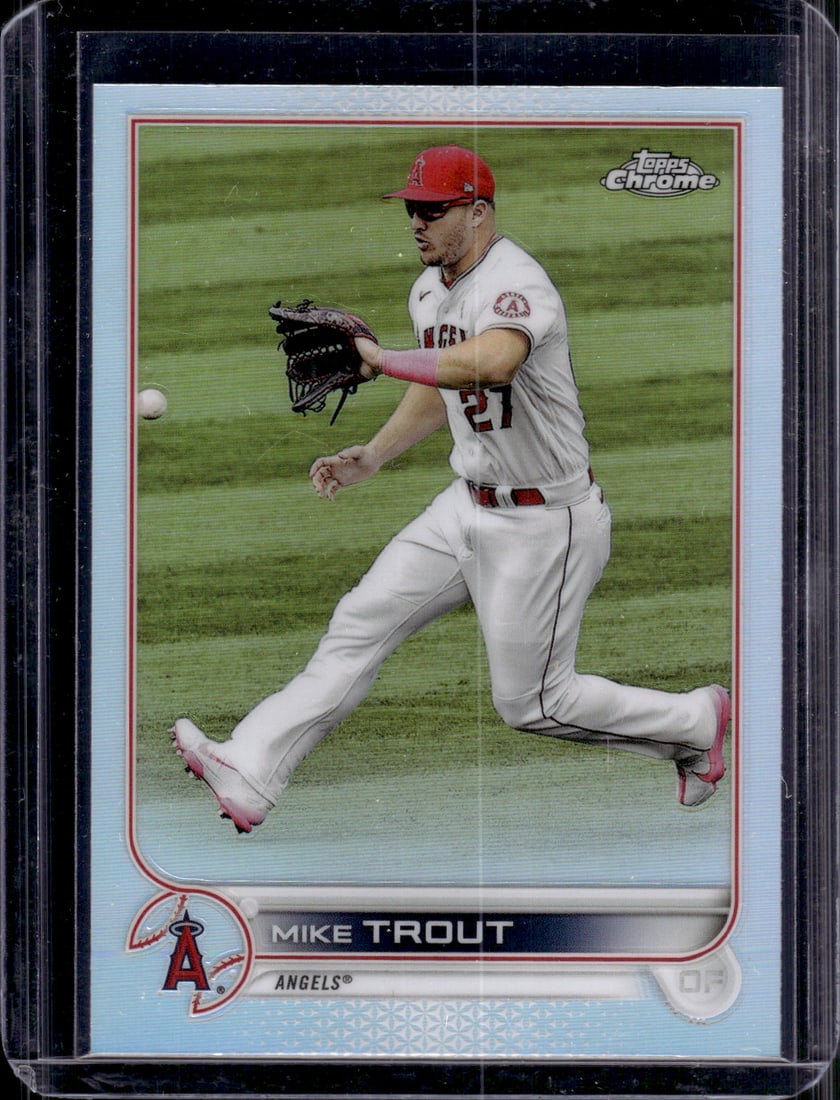 Mike Trout Refractor 2022 Topps Chrome #200 Angels Baseball Card (1 of 2)
