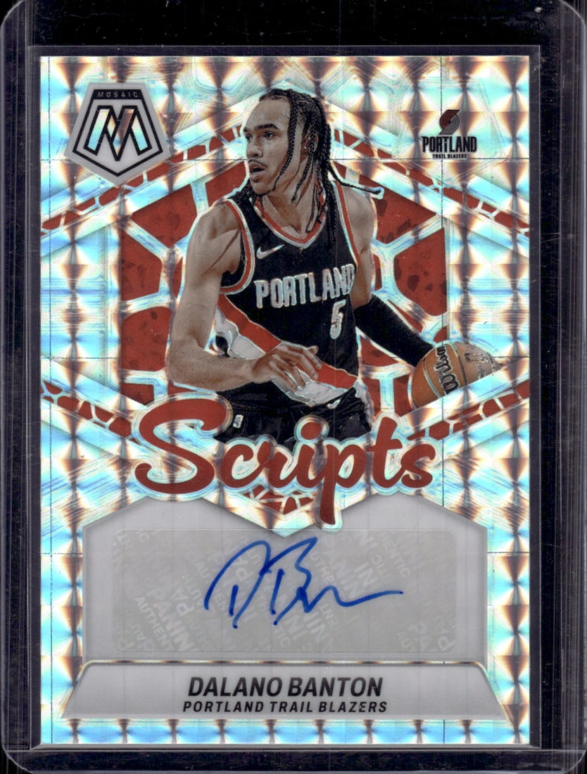 Dalano Banton Silver Mosaic Auto 2023-24 Mosaic #MS-BAN Trail Blazers (1 of 2)