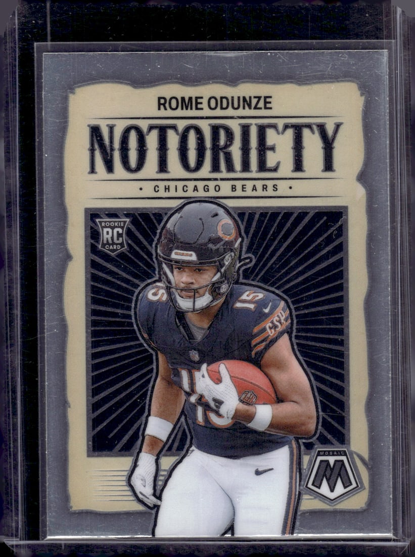 Rome Odunze Rookie Card Notoriety 2024 Panini Mosaic #24 Chicago Bears: Donruss Optic Football NLF Trading & Sports Cards, Sports Cards for Sale Near Me, Valuable Memorabilia Auction Lots Sold On Line, SP, SSP