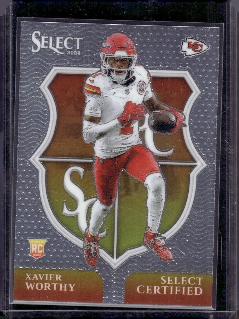 Xavier Worthy Rookie Card Select Certified 2024 Panini Select #8 Kansas City Chiefs: Donruss Optic Football NLF Trading & Sports Cards, Sports Cards for Sale Near Me, Valuable Memorabilia Auction Lots Sold On Line, SP, SSP
