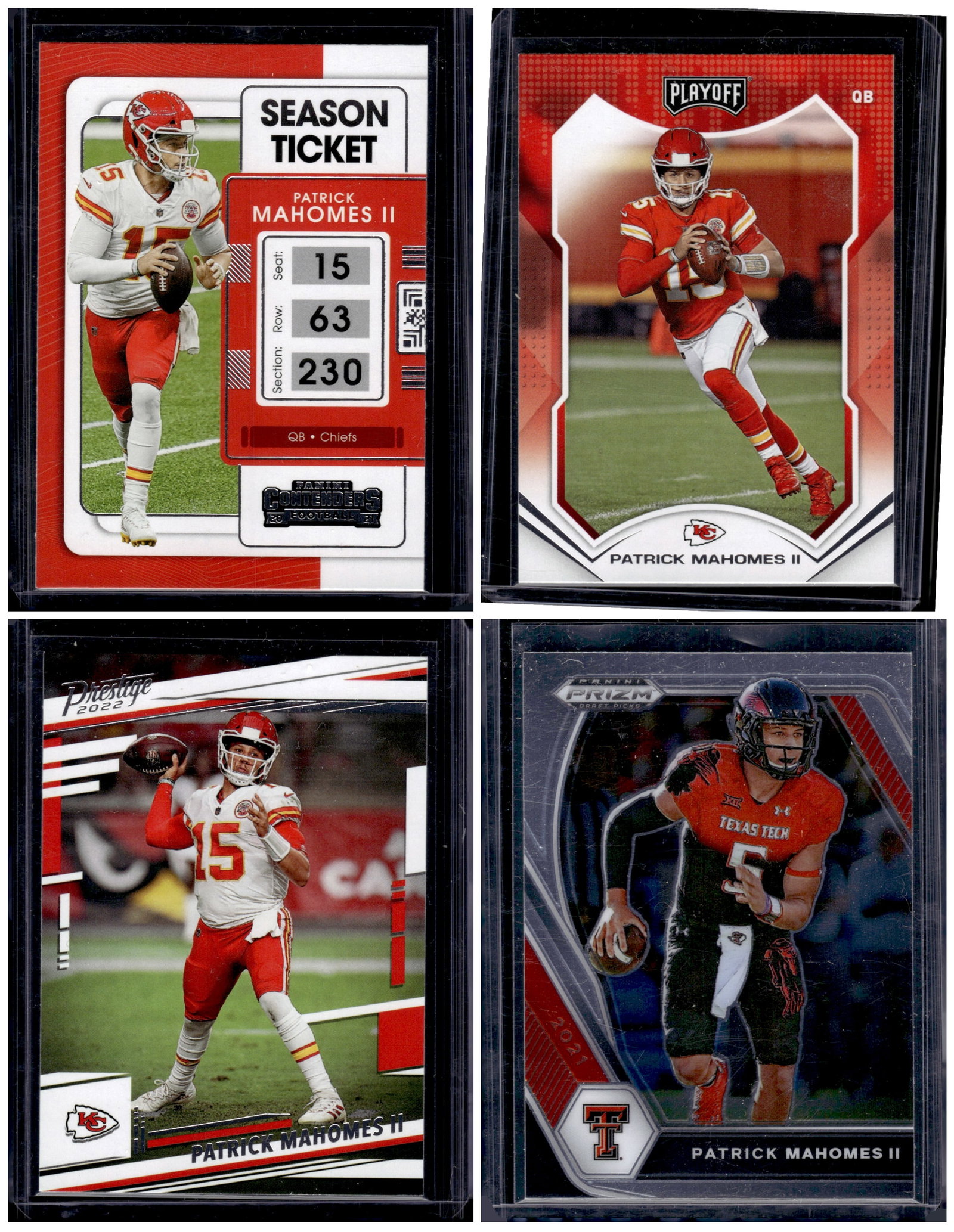Lot of 4 Patrick Mahomes Football Cards All Different (1 of 1)