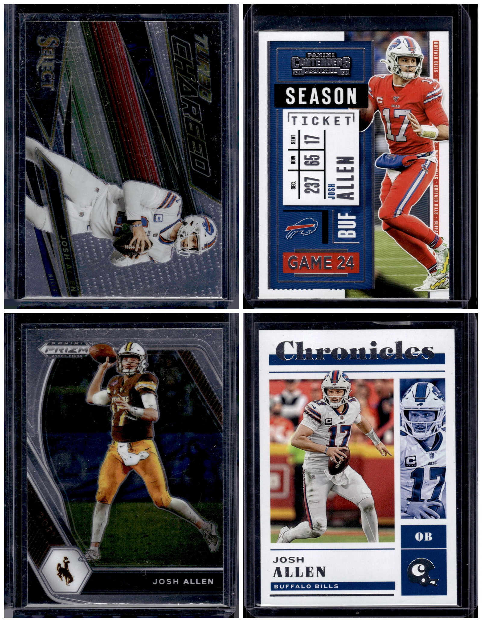 Lot of 4 Josh Allen Football Cards All Different (1 of 1)