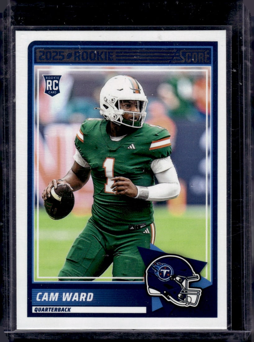 Cam Ward Rookie Card 2025 Panini Score #13 Miami, Tennessee Titans: Panini Select, Prizm, Mosaic, Contenders, Zenith, Phoenix, Illusions, Absolute, Rookie NFL Sports Trading Cards, SP, SSP, Cards, Football Cards for Sale Near Me, Superbowl & Hall of Fame Player Cards,