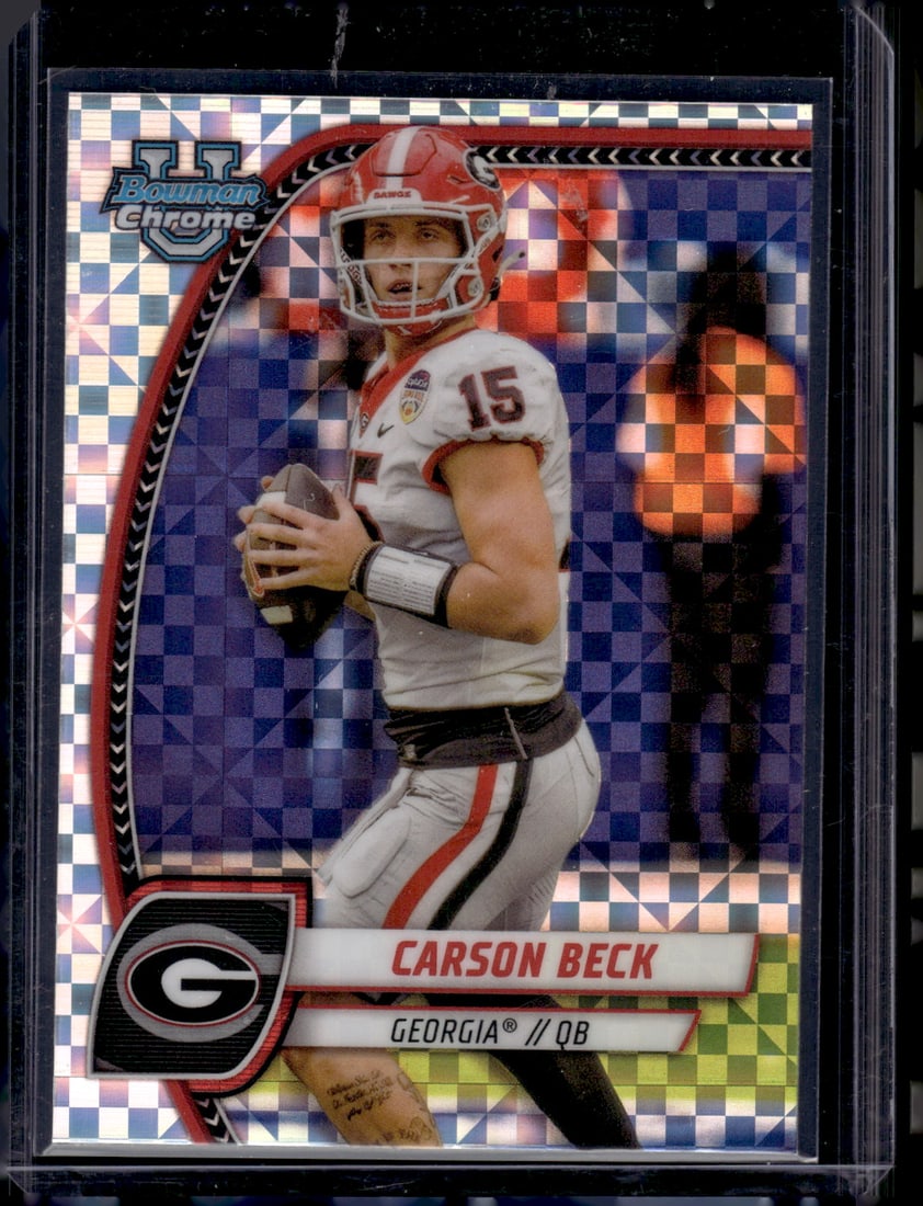 Carson Beck Xfractor 2024 Bowman U Chrome #2 Georgia, Miami Hurricanes (1 of 2)