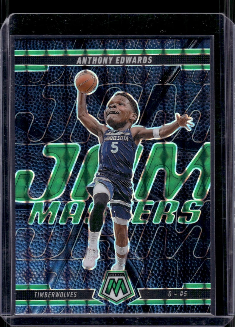 Anthony Edwards Jam Masters Green Mosaic Prizm 2024-25 Panini Mosaic #10 Timberwolves (1 of 2)