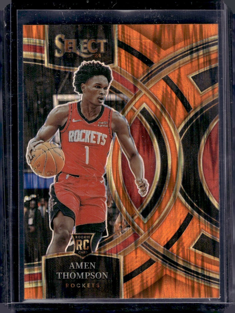 Amen Thompson Rookie Card Orange Flash Prizm 2023-24 Select #122 Houston Rockets (1 of 2)