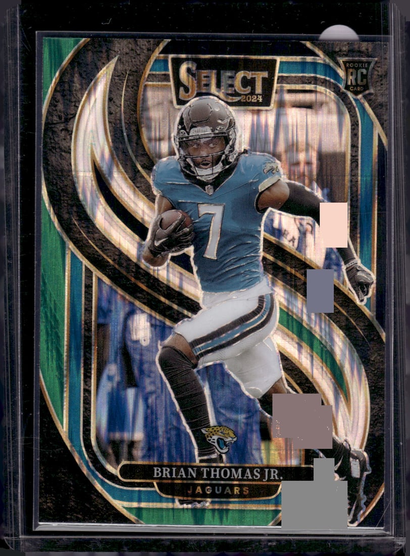 Brian Thomas Jr. Rookie Card Green/Black Shock Prizm 2024 Select #143 Jaguars: Panini Select, Prizm, Mosaic, Contenders, Zenith, Phoenix, Illusions, Absolute, Rookie NFL Sports Trading Cards, SP, SSP, Cards, Football Cards for Sale Near Me, Superbowl & Hall of Fame Player Cards,