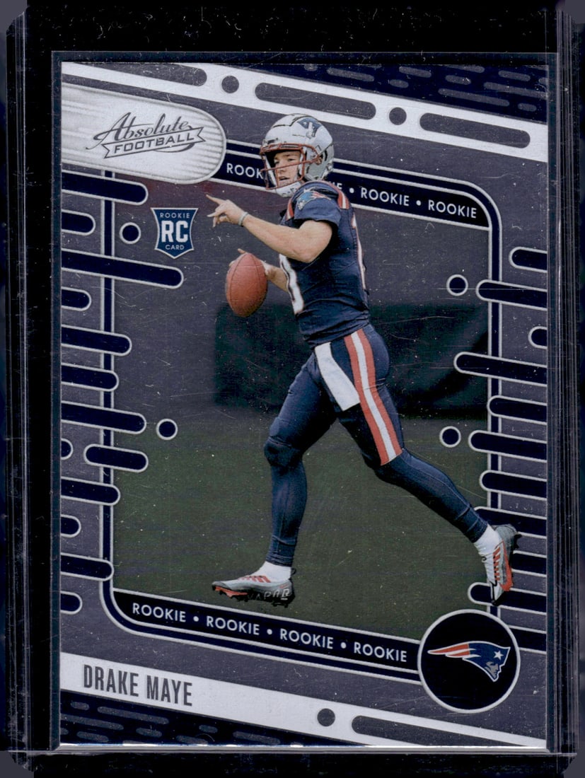 Drake Maye Rookie Card 2024 Panini Absolute #103 New England Patriots: Panini Select, Prizm, Mosaic, Contenders, Zenith, Phoenix, Illusions, Absolute, Rookie NFL Sports Trading Cards, SP, SSP, Cards, Football Cards for Sale Near Me, Superbowl & Hall of Fame Player Cards,