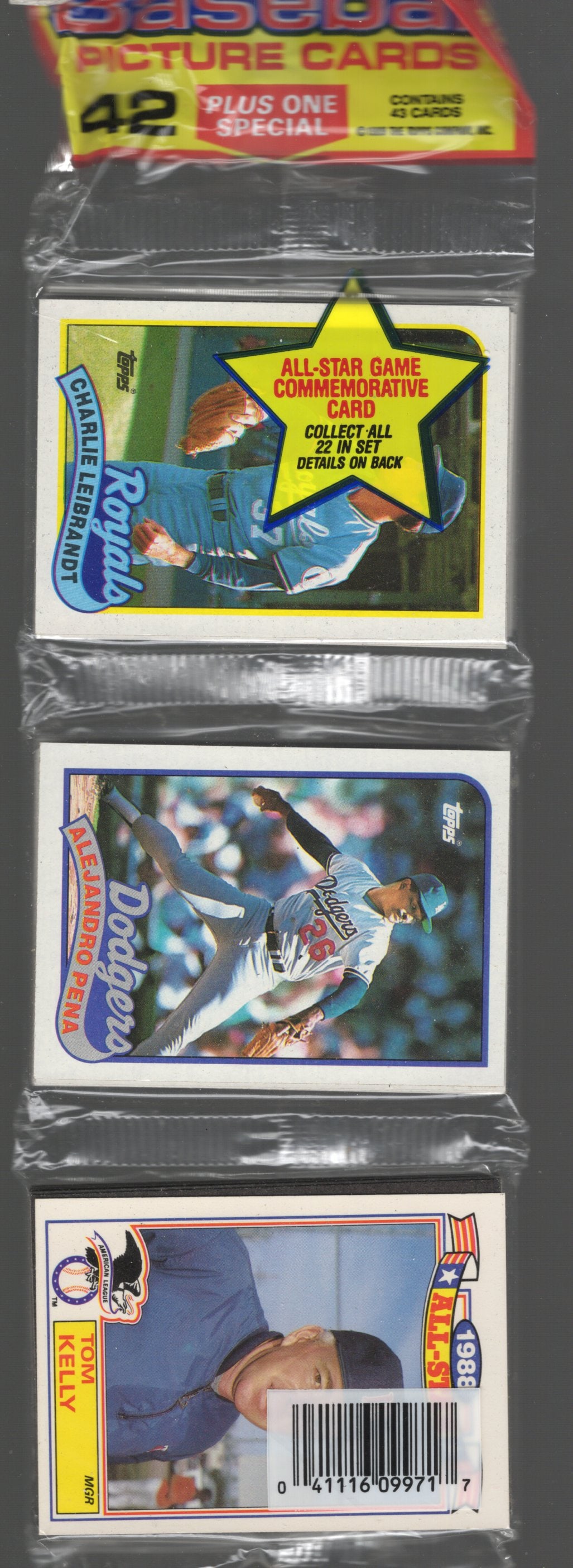1989 Topps Baseball Cards Hanger Rack Pack 42 Cards Plus 1 Special Card You Receive the Pack (1 of 2)