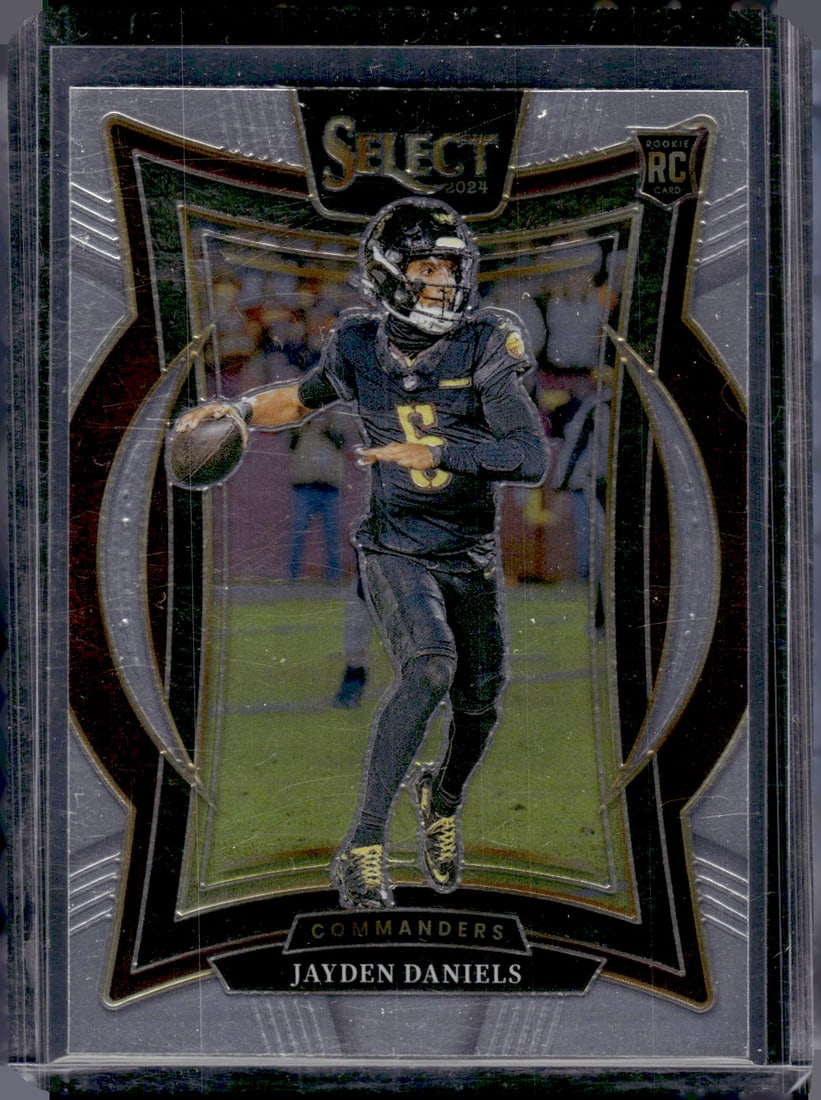 Jayden Daniels Rookie Card 2024 Panini Select #26 Washington Commanders: Panini Select, Prizm, Mosaic, Contenders, Zenith, Phoenix, Illusions, Absolute, Rookie NFL Sports Trading Cards, SP, SSP, Cards, Football Cards for Sale Near Me, Superbowl & Hall of Fame Player Cards,