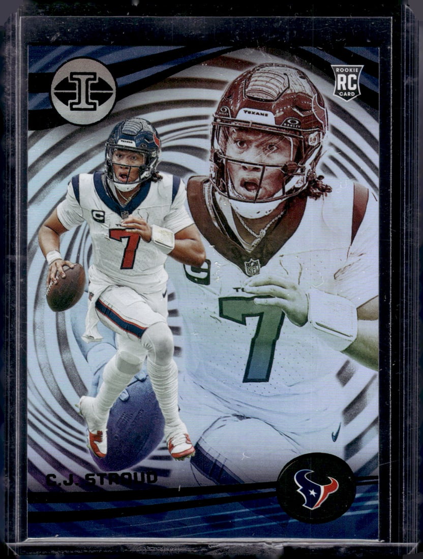 Cj Stroud Rookie Card 2023 Panini Illusions #43 Houston Texans Football Card: Panini Select, Prizm, Mosaic, Contenders, Zenith, Phoenix, Illusions, Absolute, Rookie NFL Sports Trading Cards, SP, SSP, Cards, Football Cards for Sale Near Me, Superbowl & Hall of Fame Player Cards,