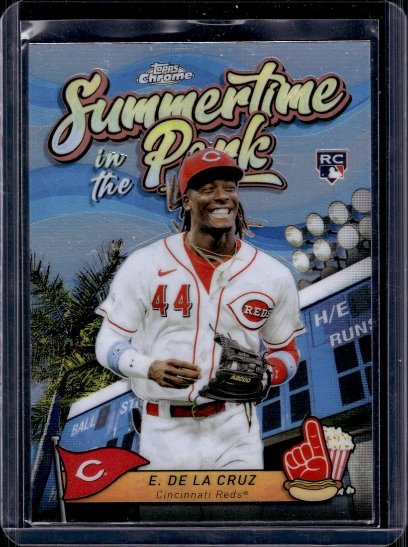 Elly De La Cruz Rookie Card Summertime in the Park 2024 Topps Chrome #SITP-4 Reds: Topps Baseball MLB Trading & Sports Cards, Sports Cards for Sale Near Me, World Series & Hall of Fame Players Memorabilia, Refractors, X-Fractors, Numbered, SP, SSP, Valuable Auction Memorabilia Lots 