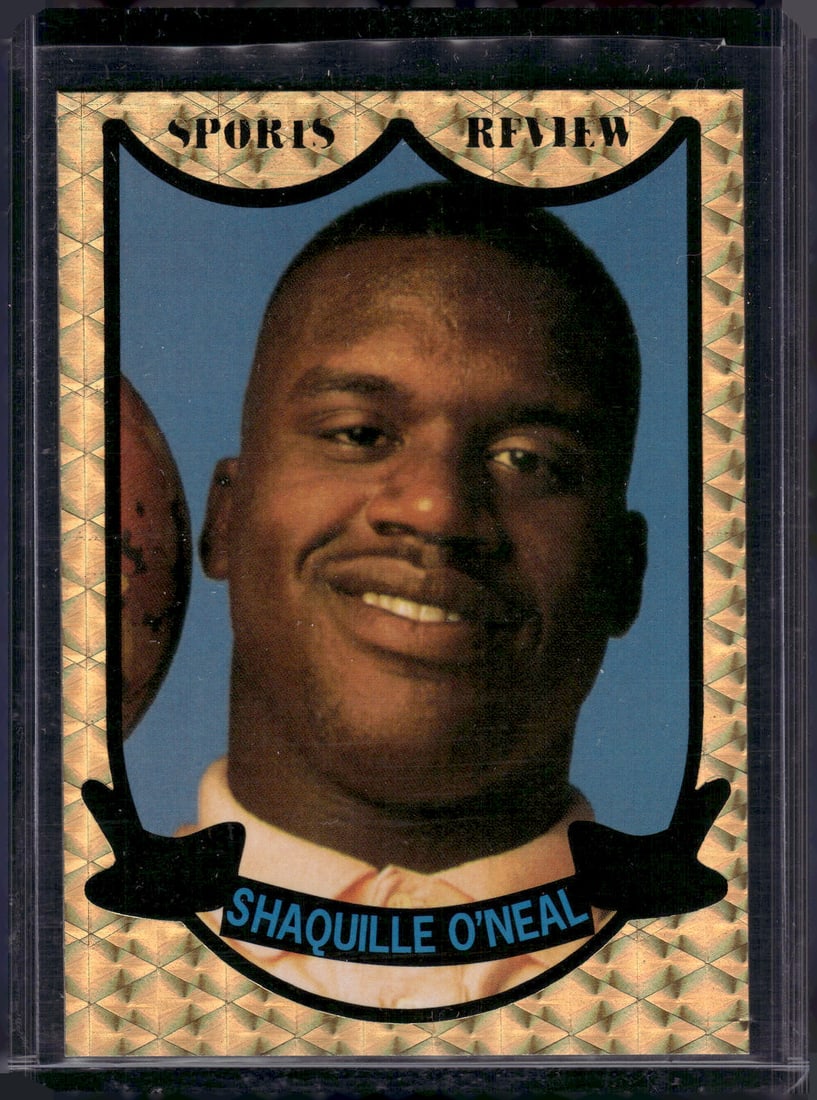 Shaquille O'Neal Sports Review Promo Card: Panini Select, Prizm, Mosaic, Contenders, Revolution, Phoenix, NBA Hoops, Rookie NFL Sports Trading Cards, Silver, SP, SSP, Wave Prizms, Numbered Cards, Basketball sports Cards for Sale Near Me, NBA C