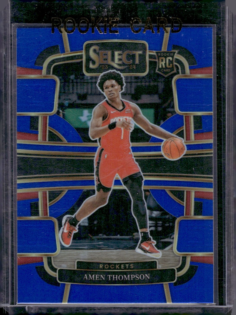 Amen Thompson Rookie Card Blue Prizm 2023-24 Select #96 Houston Rockets (1 of 2)