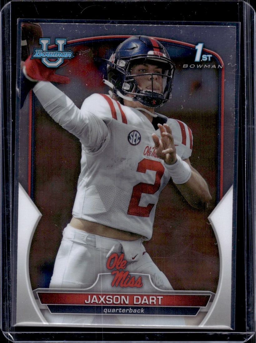Jaxson Dart 1st Bowman 2022 Bowman U Chrome #94 Ole Miss Rebels, Giants (1 of 2)