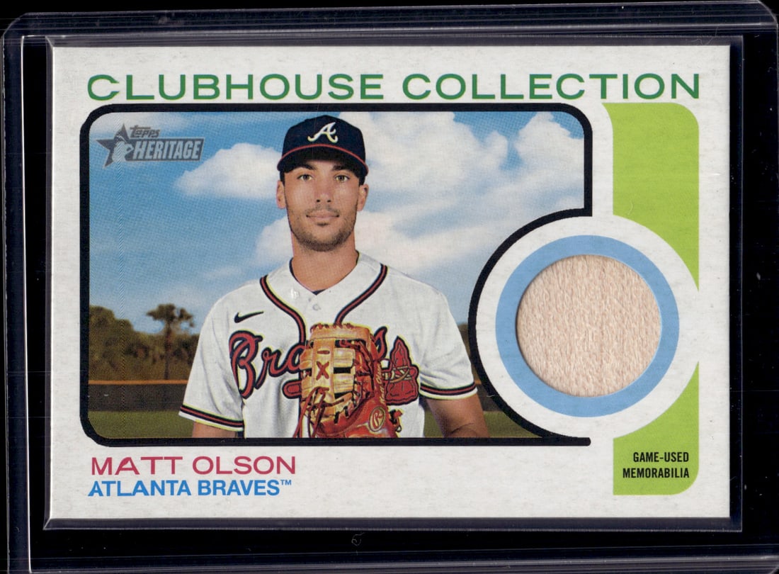 Matt Olson Game Used Bat Patch 2022 Topps Heritage High Number #CCR-MO Atlanta Braves (1 of 2)
