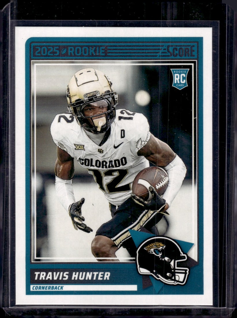 Travis Hunter Rookie Card 2025 Panini Score #20 Jacksonville Jaguars (1 of 2)
