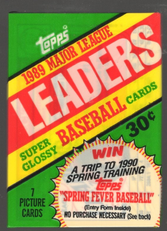 1989 Topps Major League Leaders Super Glossy Vintage Baseball Cards Retail Box Wax Pack Mini Cards (1 of 1)