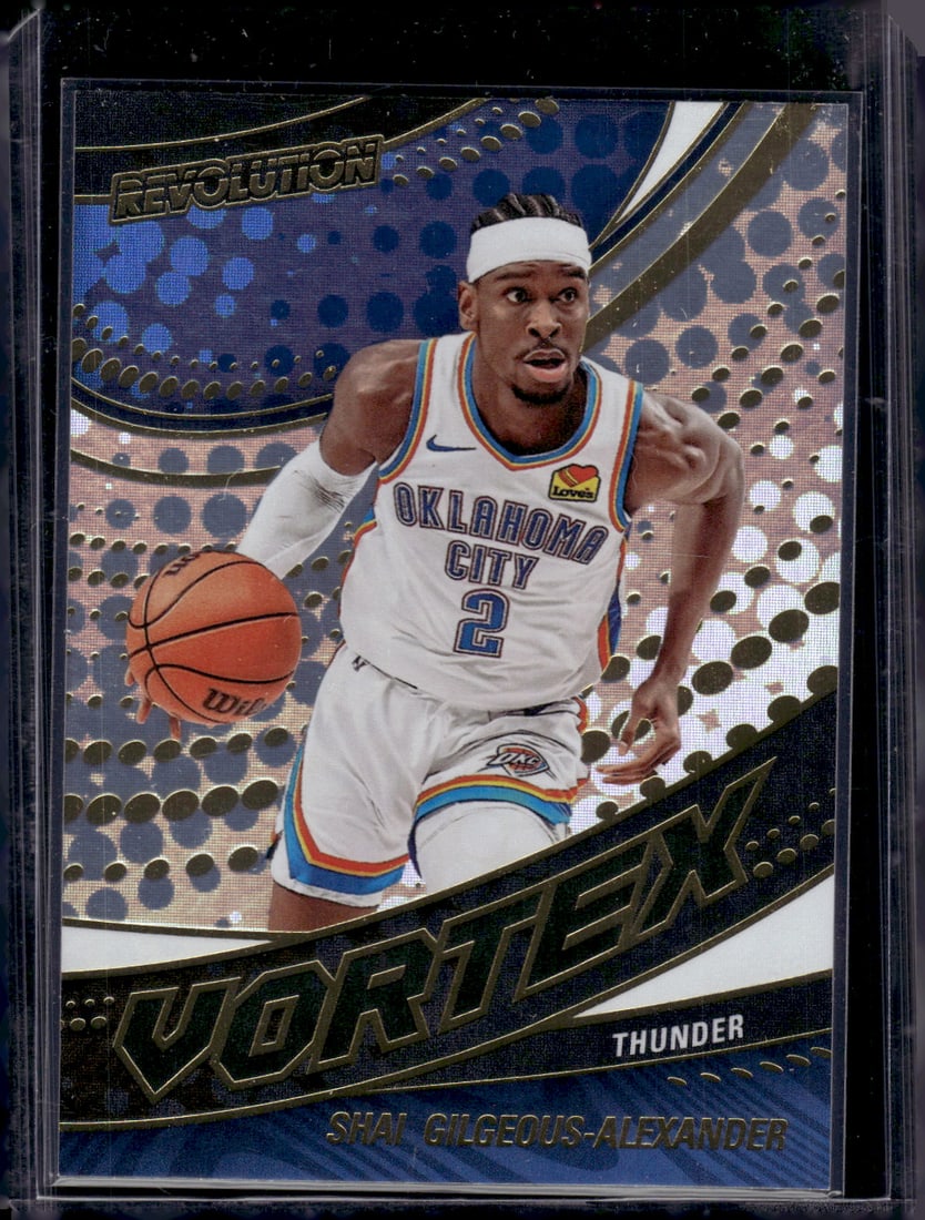 Shai Gilgeous-Alexander Vortex 2024-25 Panini Revolution #20 OKC Thunder: Panini Select, Prizm, Mosaic, Contenders, Revolution, Phoenix, NBA Hoops, Rookie NFL Sports Trading Cards, Silver, SP, SSP, Wave Prizms, Numbered Cards, Basketball sports Cards for Sale Near Me, NBA C