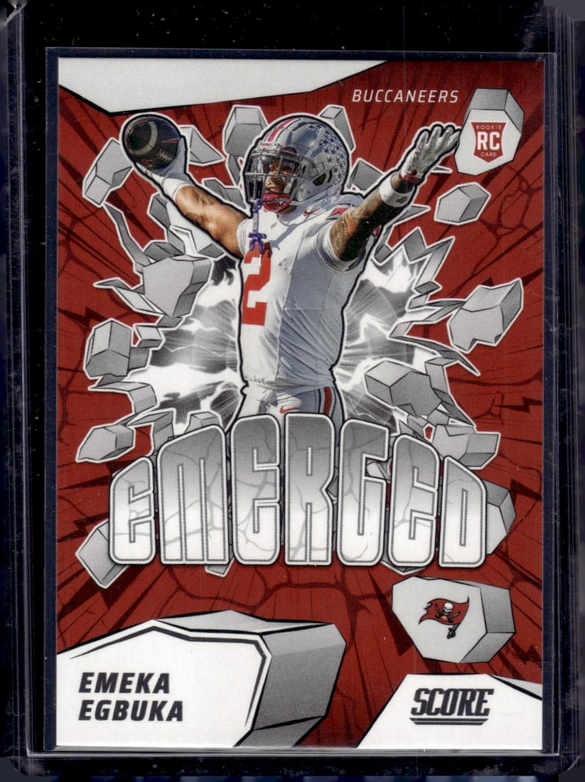 Emeka Egbuka Rookie Card Emerged 2025 Panini Score #13 Buccaneers: Panini Select, Prizm, Mosaic, Contenders, Zenith, Phoenix, Illusions, Absolute, Rookie NFL Sports Trading Cards, SP, SSP, Cards, Football Cards for Sale Near Me, Superbowl & Hall of Fame Player Cards,