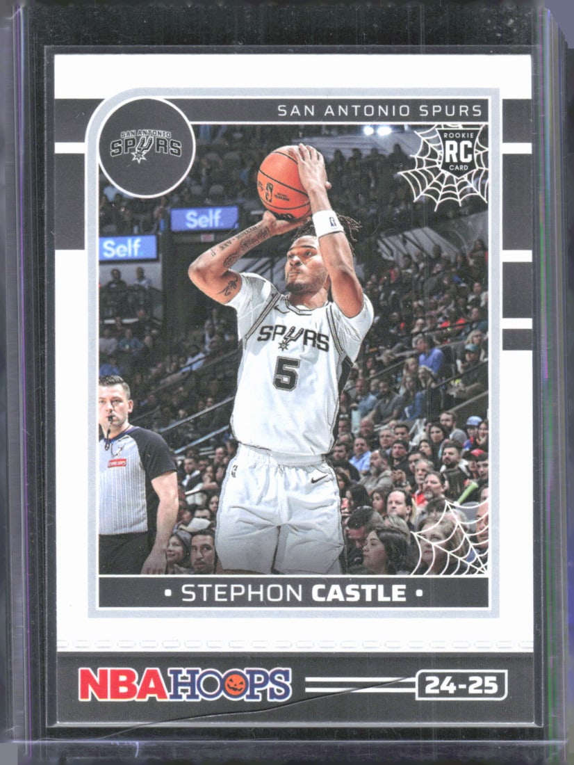 Stephon Castle Rookie Card 2024-25 Panini NBA Haunted Hoops #250, Basketball Sports Card: Panini Select, Prizm, Mosaic, Contenders, Revolution, Phoenix, NBA Hoops, Rookie NFL Sports Trading Cards, Silver, SP, SSP, Wave Prizms, Numbered Cards, Basketball sports Cards for Sale Near Me, NBA C