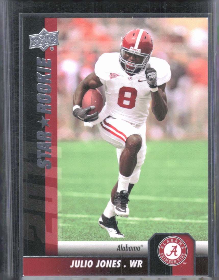 Julio Jones Rookie Card 2011 Upper Deck #195, Football Card, Alabama Crimson Tide, Falcons (1 of 2)