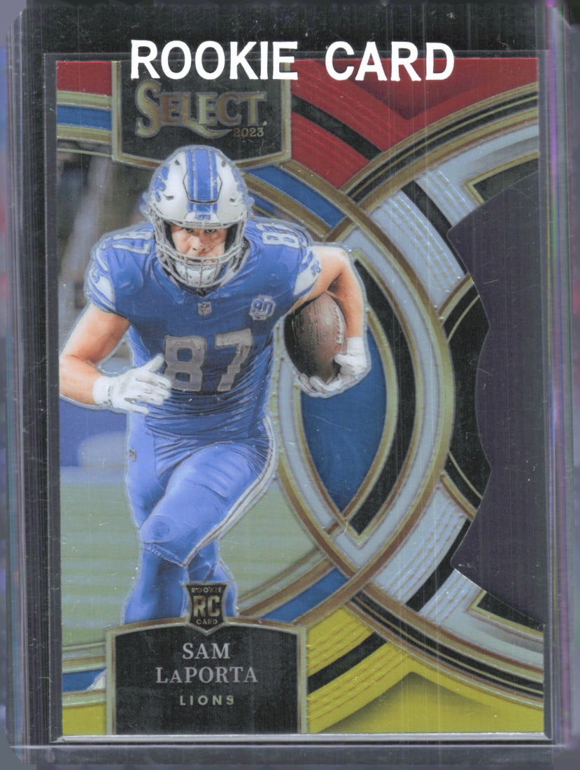 Sam laPorta Rookie Card 2023-24 Panini Select Red & Yellow Prizm Die Cut #106, Football Card (1 of 2)