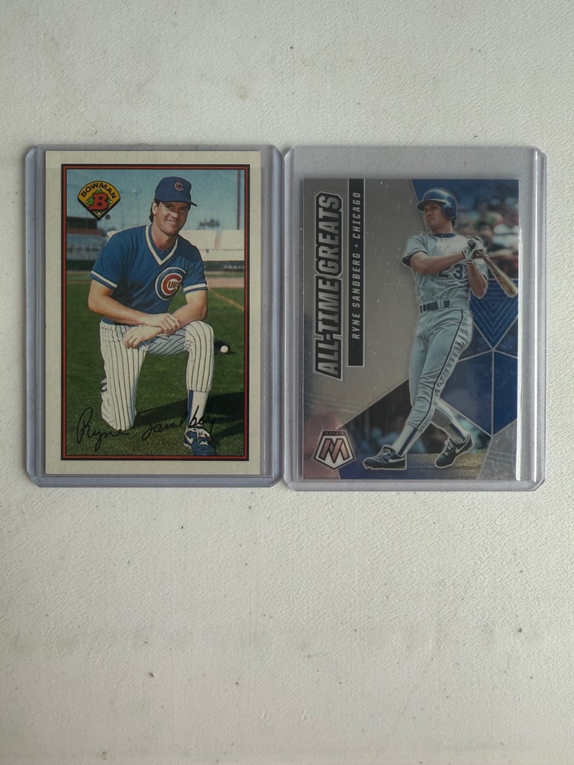 Ryne Sandberg Cards, 1989 Bowman #290 & 2021 Panini Mosaic All Time Greats #ATG6, Baseball Card (1 of 2)