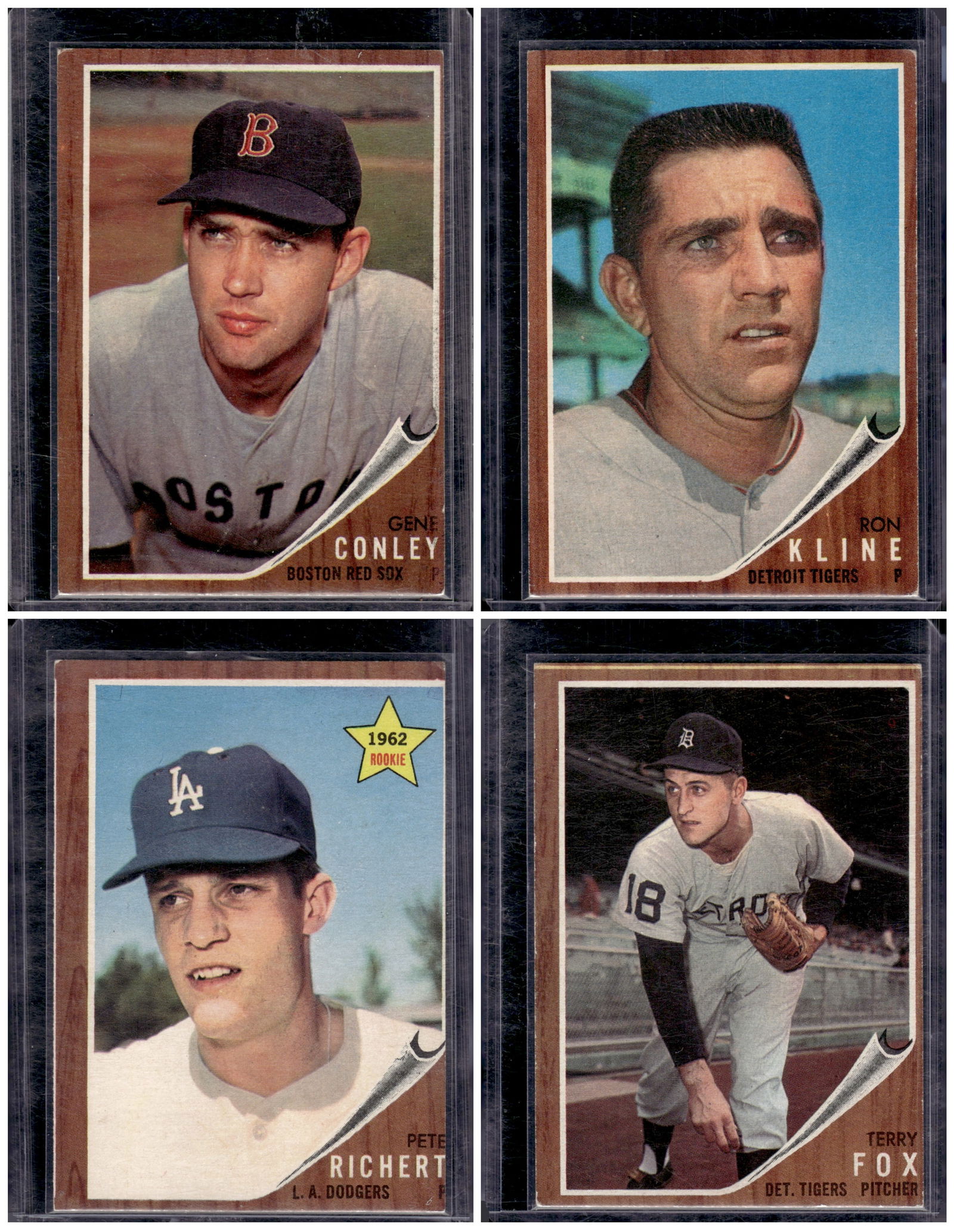 Lot of 4 1962 Topps Vintage Baseball Cards. See Pics for Condition (1 of 2)