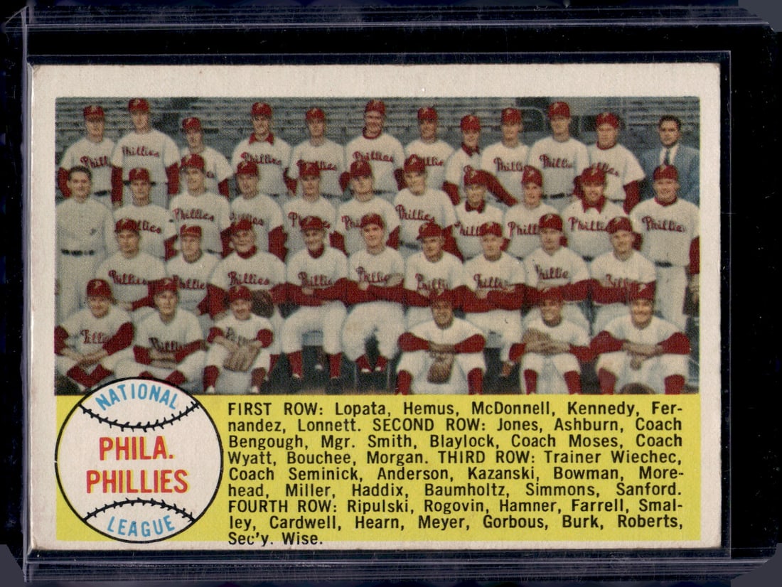 Philadelphia Phillies Team Card 1958 Topps #134 Vintage Baseball Card (1 of 2)