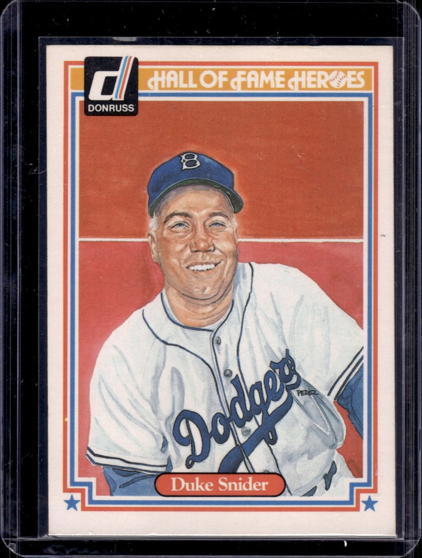 Duke Snider Hall of Fame Series 1983 Donruss #14: Panini Baseball MLB Trading & Sports Cards, Sports Cards for Sale Near Me, Prizm, Mosaic, Select, SP, SSP, Auction Memorabilia Lots for Sale On Line, World Series & Hall of Fame Players