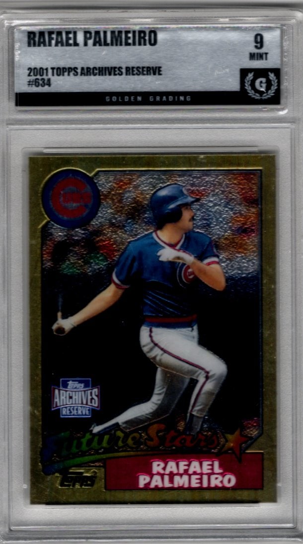 Rafael Palmeiro 2001 Topps Archives Reserve Future Stars Reprint #634 Golden Grading 9 Mint (1 of 2)