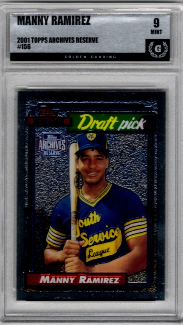 Manny Ramirez 2001 Topps Archives Reserve Draft Pick Reprint #156 Golden Grading 9 Mint (1 of 2)