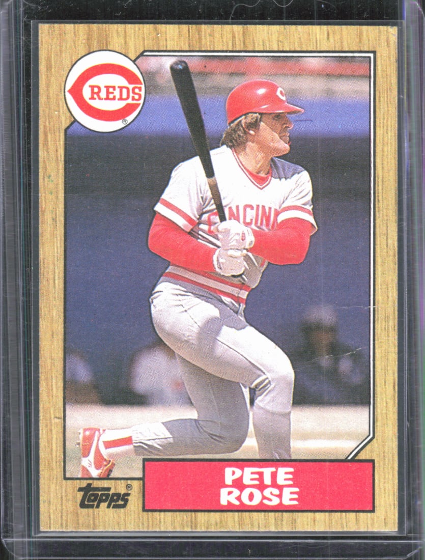 Pete Rose 1987 Topps #200 Baseball Card, Cincinnati Reds, Philadelphia Phillies, Hit Champs (1 of 2)