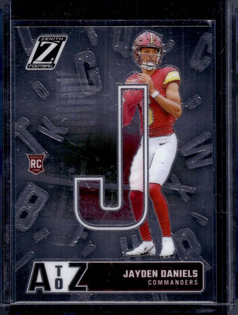 Jayden Daniels Rookie Card A to Z 2024 Panini Zenith #10 Commanders: Panini Select, Prizm, Mosaic, Contenders, Zenith, Phoenix, Illusions, Absolute, Rookie NFL Sports Trading Cards, SP, SSP, Cards, Football Cards for Sale Near Me, Superbowl & Hall of Fame Player Cards,