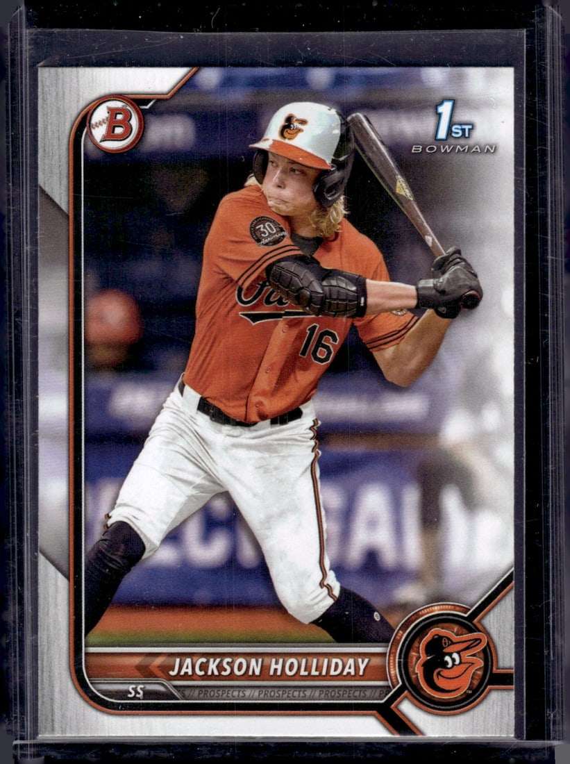 Jackson Holliday 1st Bowman 2022 Bowman Draft #BD-168 Baltimore Orioles (1 of 2)