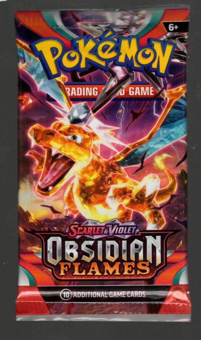 2023 Pokemon Scarlet & Violet Obsidian Flames 10 Card Booster Pack TCG: Pokemon Trading Card Game Cards, Charizard, Pikachu, Mewto, EX, Referse Holo, Holo Rare Cards, Secret Rare Cards, Full Art Cards, Evee, 3 Stars Ultra Rare Cards, Double Rare, Illustration Rare, Specia