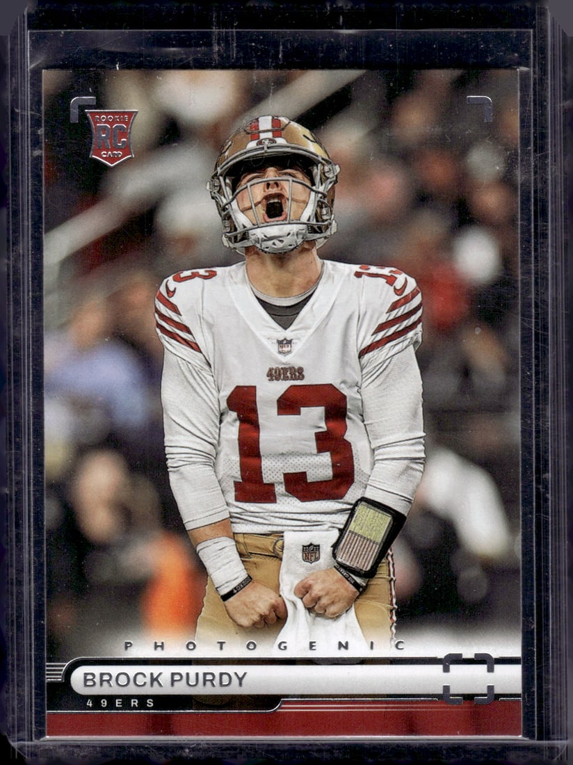 Brock Purdy Rookie Card Photogenic 2022 Chronicles #PH-36 San Francisco 49ers: Panini Select, Prizm, Mosaic, Contenders, Zenith, Phoenix, Illusions, Absolute, Rookie NFL Sports Trading Cards, SP, SSP, Cards, Football Cards for Sale Near Me, Superbowl & Hall of Fame Player Cards,