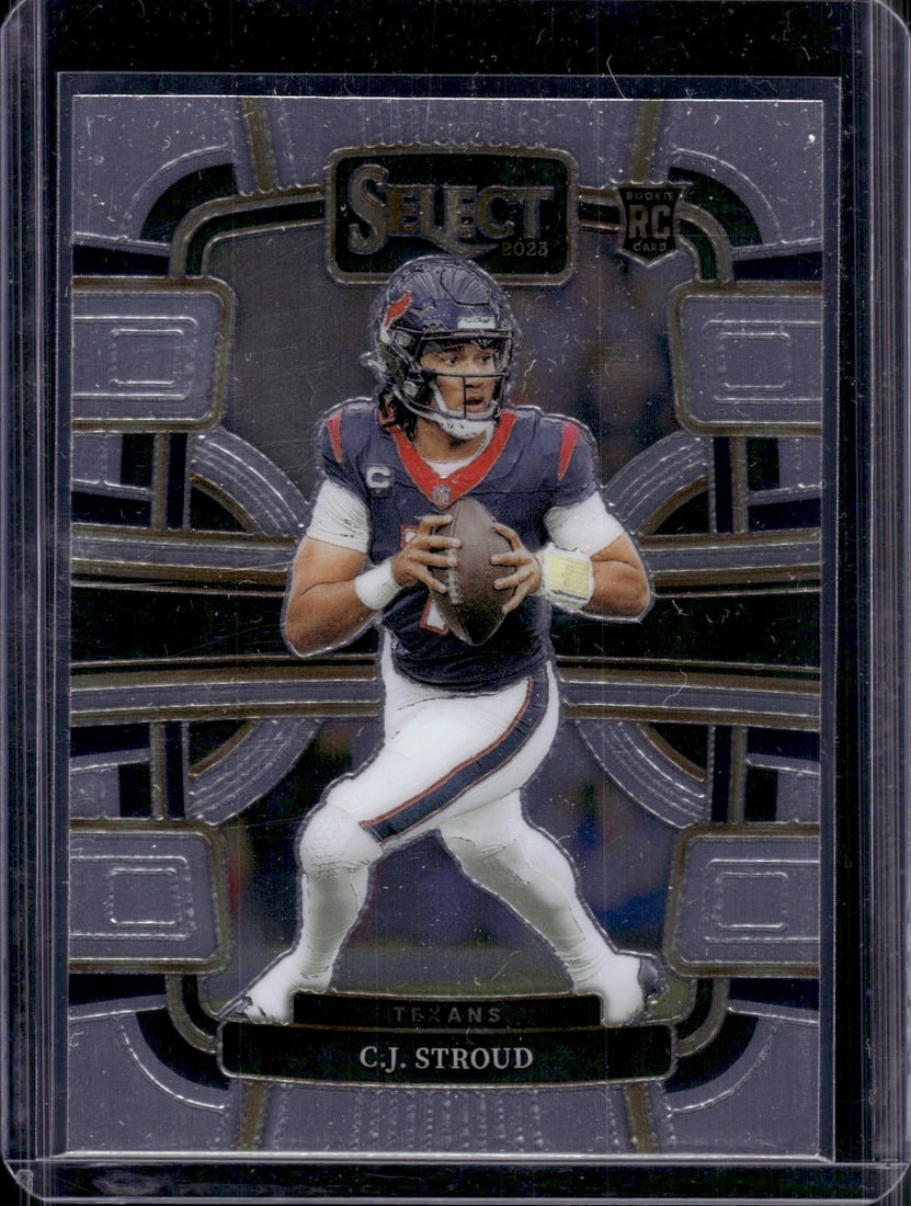 Cj Stroud Rookie Card 2023 Panini Select #41 Houston Texans: Panini Select, Prizm, Mosaic, Contenders, Zenith, Phoenix, Illusions, Absolute, Rookie NFL Sports Trading Cards, SP, SSP, Cards, Football Cards for Sale Near Me, Superbowl & Hall of Fame Player Cards,