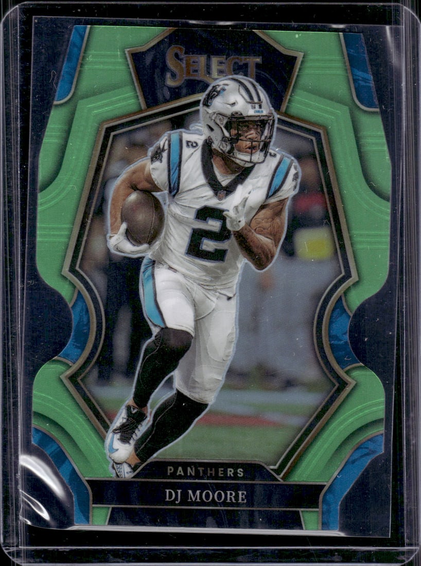 Dj Moore Neon Green Prizm Die Cut /299 2022 Panini Select #114 (1 of 2)