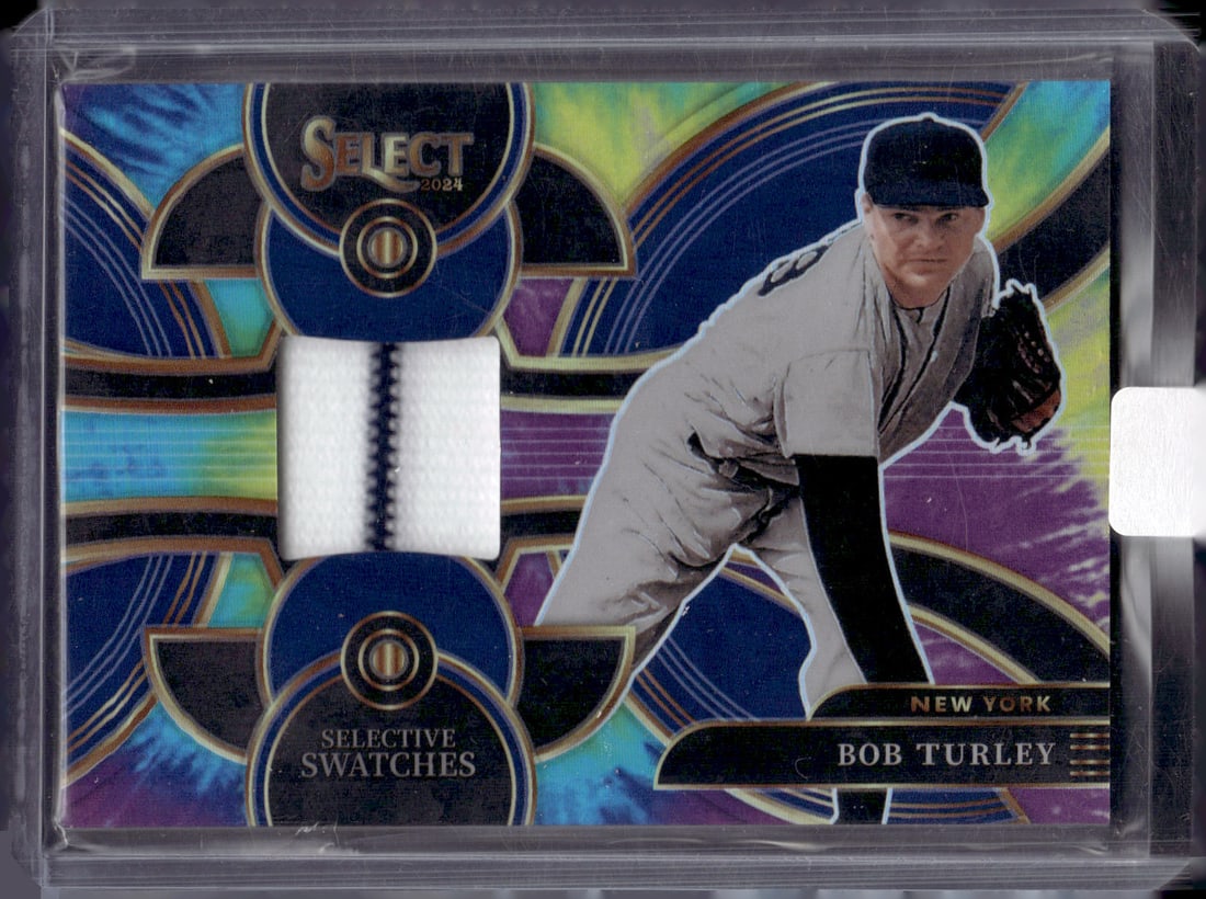 Bob Turley Game Worn Patch Tie Dye Prizm /25 2024 Panini Select #SS-BT (1 of 2)