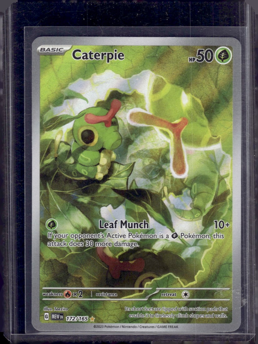 2023 Pokemon Scarlet & Violet 151 Caterpie Illustration Rare #172: Pokemon Trading Card Game Cards, Charizard, Pikachu, Mewto, EX, Referse Holo, Holo Rare Cards, Secret Rare Cards, Full Art Cards, Evee, 3 Stars Ultra Rare Cards, Double Rare, Illustration Rare, Specia