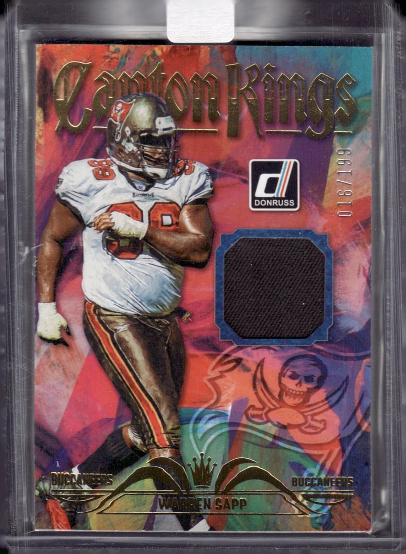 Warren Sapp Canton Kings Patch /199 2023 Panini Donruss #CK-19 Tampa Bay Buccaneers (1 of 2)