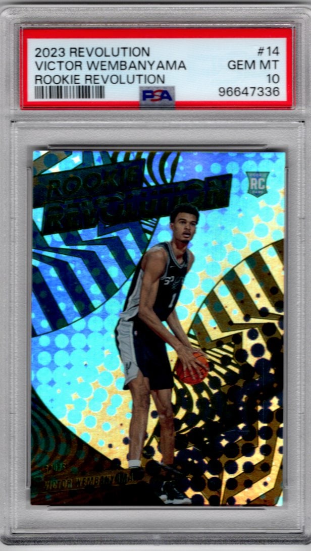 Victor Wembanyama Rookie Revolution 2023-24 Panini Revolution #14 PSA 10 Spurs: Panini Select, Prizm, Mosaic, Contenders, Revolution, Phoenix, NBA Hoops, Rookie NFL Sports Trading Cards, Silver, SP, SSP, Wave Prizms, Numbered Cards, Basketball sports Cards for Sale Near Me, NBA C