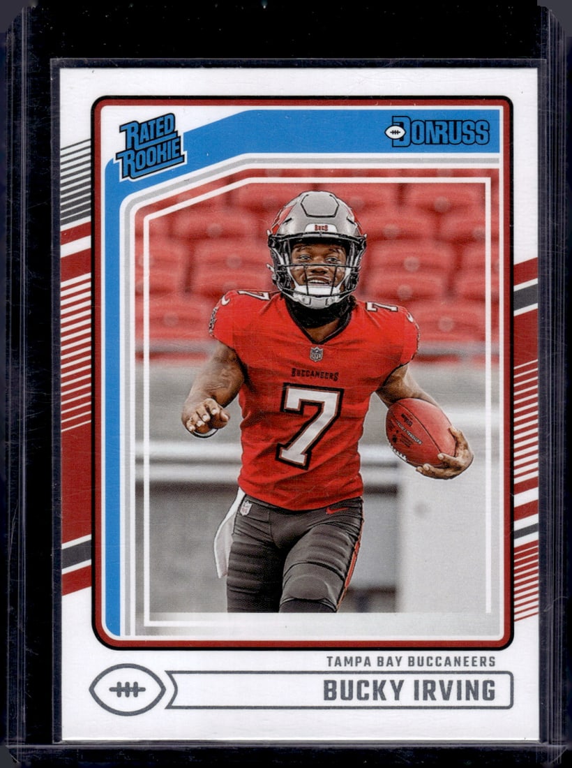 Bucky Irving Rookie Card 2024 Panini Donruss #301 Tampa Bay Buccaneers: Donruss Football NLF Trading & Sports Cards, Sports Cards for Sale Near Me, Valuable Memorabilia Auction Lots Sold On Line, SP, SSP