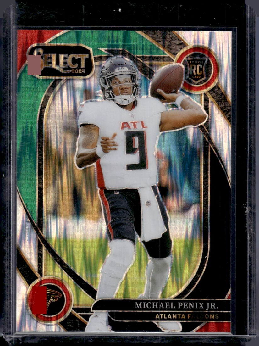 Michael Penix Jr. Rookie Card Green/Black Shock Prizm Club Level 2024 Select #235 Falcons: Panini Select, Prizm, Mosaic, Contenders, Zenith, Phoenix, Illusions, Absolute, Rookie NFL Sports Trading Cards, SP, SSP, Cards, Football Cards for Sale Near Me, Superbowl & Hall of Fame Player Cards,