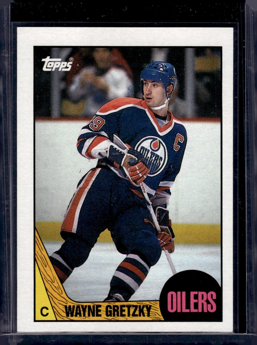 Wayne Gretzky 1987-88 Topps #53 Edmonton Oilers NHL: Topps Vintage NHL Hockey Trading & Sports Cards, Old Sports Cards for Sale Near Me, Stanley Cup & Hall of Fame Players, Valuable Auction Memorabilia Lots for Sale On Line