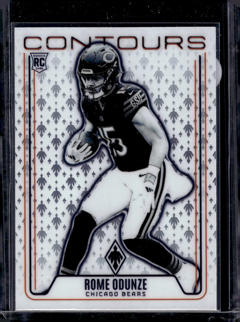 Rome Oduzne Rookie Card Contours 2024 Panini Phoenix #CON-ROE Chicago Bears: Panini Select, Prizm, Mosaic, Contenders, Zenith, Phoenix, Illusions, Absolute, Rookie NFL Sports Trading Cards, SP, SSP, Cards, Football Cards for Sale Near Me, Superbowl & Hall of Fame Player Cards,