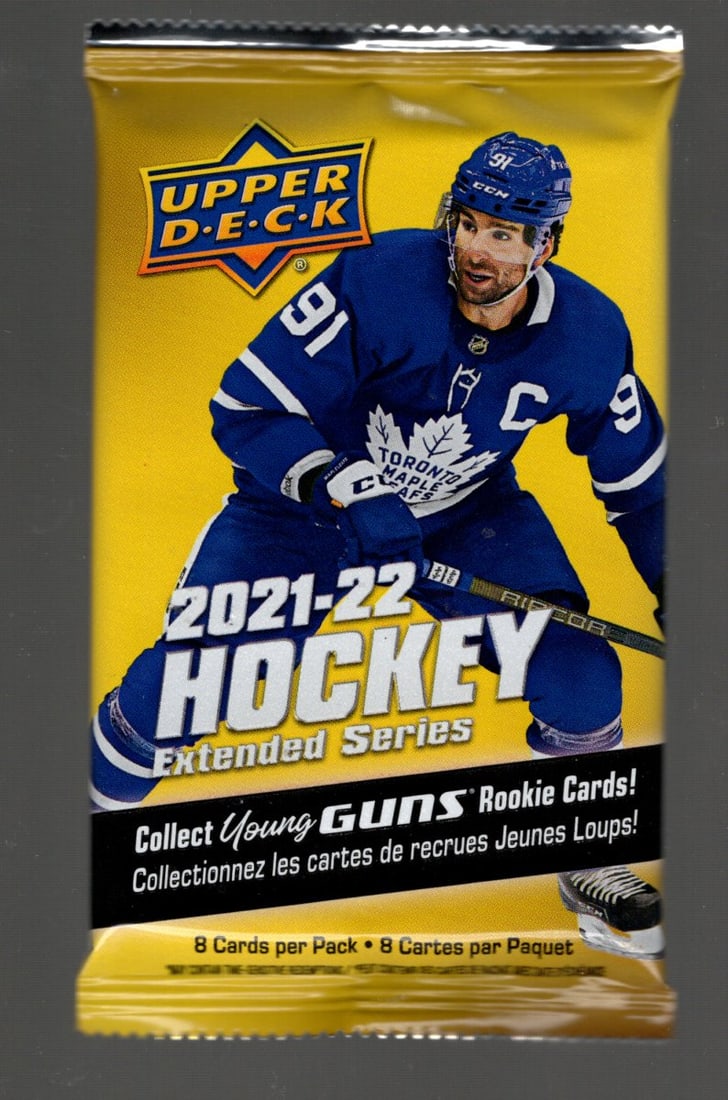 2021-22 Upper Deck Extended Series Hockey Retail Box Pack - Young Guns Rookie Cards: Upper Deck Extended Series Hockey NHL Trading & Sports Cards, Rookie SP Cards, Stanley Cup & Hall of Fame Players, Connor McDavid, Alex Ovechkin, Sports Cards for Sale Near Me, Auction Memorabilia Lot